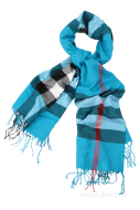 PLÉD so strapcami azúrový PLÉD so strapcami azúrový