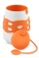 HRNČEK + sítko na čaj sada oranžová HRNČEK + sítko na čaj sada oranžová