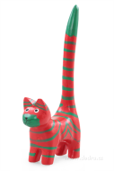MAČKA červená so zelenými pruhmi MAČKA červená so zelenými pruhmi