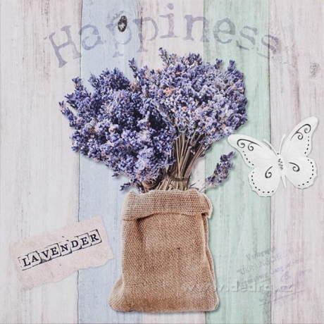 HAPPINESS lavender 3D obraz