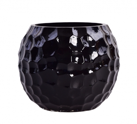 SKLENENÁ váza čierna výška 12,5 cm