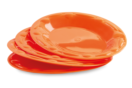 PLASTOVÝ tanier oranžový sada