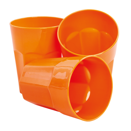 PLASTOVÝ pohár oranžový sada
