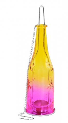 ZÁVESNÁ fľaša žlto - ružová 