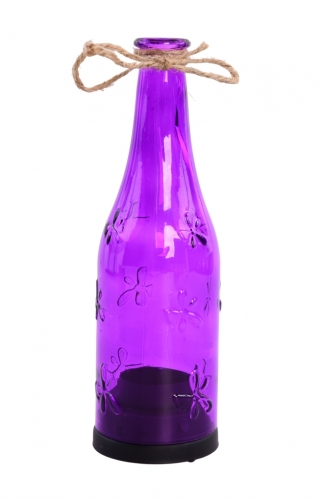 SVIETNIK v tvare fľaše fialový