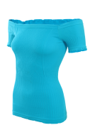 YVETTE top s rukávmi azúrový YVETTE top s rukávmi azúrový