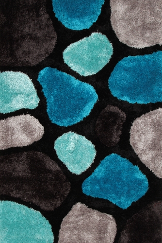 SHARON 3D koberec čierno - modrý 140 x 200 cm