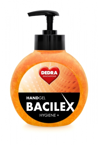 Čistiaci gél na ruky s vysokým obsahom alkoholu 500 ml, HANDGEL BACILEX Hygiene +