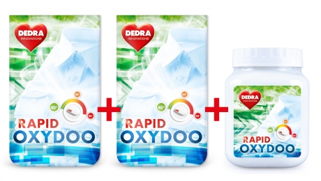 OXYDOO RAPID 1 + 1 zdarma + dóza, univ. Bielidlo na báze aktívneho kyslíka 700 g + 700 g