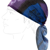 MULTIFUNKČNÁ šatka modro-fialová s maskami