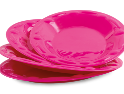 PLASTOVÝ tanier ružový sada