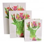 DARČEKOVÁ  taška s motívom tulipánov veľkosť M