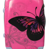 PINK butterfly cestovný kufor