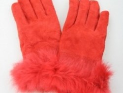 Farebné kožené rukavice - Červené kožené