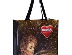 Citybag DEDRA textilná taška GOLD s lesklou lamináciou