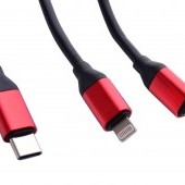 USB kábel s tromi koncovkami