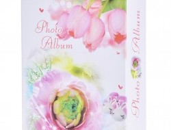 ROMANTIC fotoalbum ružový s tulipánmi