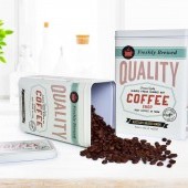 Kovová dóza QUALITY COFFEE s vekom