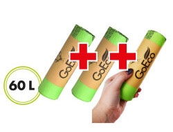 Sada 2+1 ZDARMA ekopytel na odpadky, z kukuřice, 100% kompostovatelný GoEco® 
