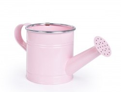 22 cm Dekorativní kovová konvička, pastelově růžová 