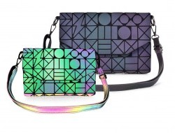 Crossbody KABELKA, reflexne svietiace pri dopade svetla, CHAMELEON GEOMETRIC