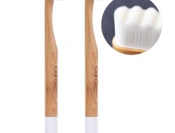 SADA 1+1 | GoEco® BAMBOO | Zubní kartáček 10 000 vláken | Ultra jemné a husté štětinky | bílý 