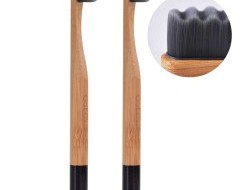 SADA 1+1 | GoEco® BAMBOO | Zubní kartáček 10 000 vláken | Ultra jemné a husté štětinky |  černý 
