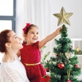 Špica na vianočný stromček v tvare hviezdy ZLATÁ