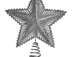 Špica na vianočný stromček v tvare hviezdy STRIEBORNÁ