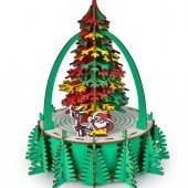Skladacia drevená dekorácia vianočný stromček 29 cm 