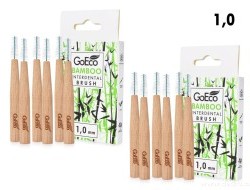 SADA 1+1 | GoEco® BAMBOO | Mezizubní kartáčky 1 mm | 12 ks | Z bambusu | Ekologická ústní hygiena 