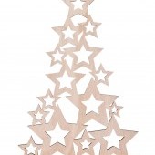 39 cm drevený hviezdny stromček so strieborným finišom