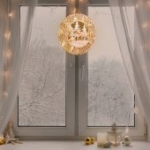 32 cm svietiaca LED lesné zátišie, závesná dekorácia do okna či výklenku