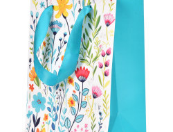 Dárková taška s květinovým motivem z pevného kartonu 