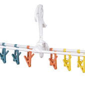 Skládací věšák s 12 barevnými kolíčky na prádlo, KOLÍČKOVNÍK 