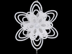 12 cm ledová 3D ozdoba, TROJITÝ KVĚT 