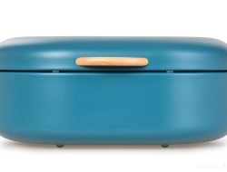 GOURMET | kovový chlebník s otevíracím víkem | tyrkysový 