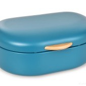 GOURMET | kovový chlebník s otevíracím víkem | tyrkysový 