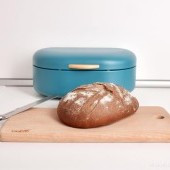 GOURMET | kovový chlebník s otevíracím víkem | tyrkysový 