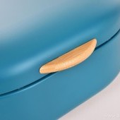 GOURMET | kovový chlebník s otevíracím víkem | tyrkysový 