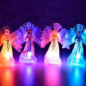 13 cm svítící LED anděl s měnícím se barevným prosvícením 