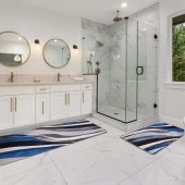 SPA | ULTRASAVÝ křemelinový běhoun | rychleschnoucí & protiskluzový | 120 × 40 cm | waves 