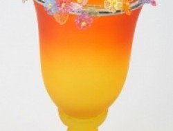 Dekoratívne sklenený pohár - oranžový