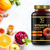 120 kapslí VITAMIN C s šípkem, 500 mg vitamínu C s postupným uvolňováním obohacený o 25 mg šípkového extraktu 