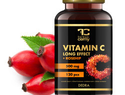 120 kapslí VITAMIN C s šípkem, 500 mg vitamínu C s postupným uvolňováním obohacený o 25 mg šípkového extraktu 