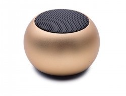 MINI SPEAKER bezdrôtový reproduktor zlatá metalíza