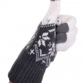 DOTYKOVÉ pletené rukavice šedé