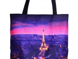 Textilná kabelka / taška FC ELEGANT NIGHT PARIS s uzatváraním na zips