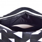 Textilná kabelka / taška FC ELEGANT BLACKk & WHITE s uzatváraním na zips
