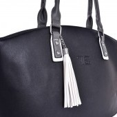 TRINITY kabelka z ekokože čierno-bielo šedá